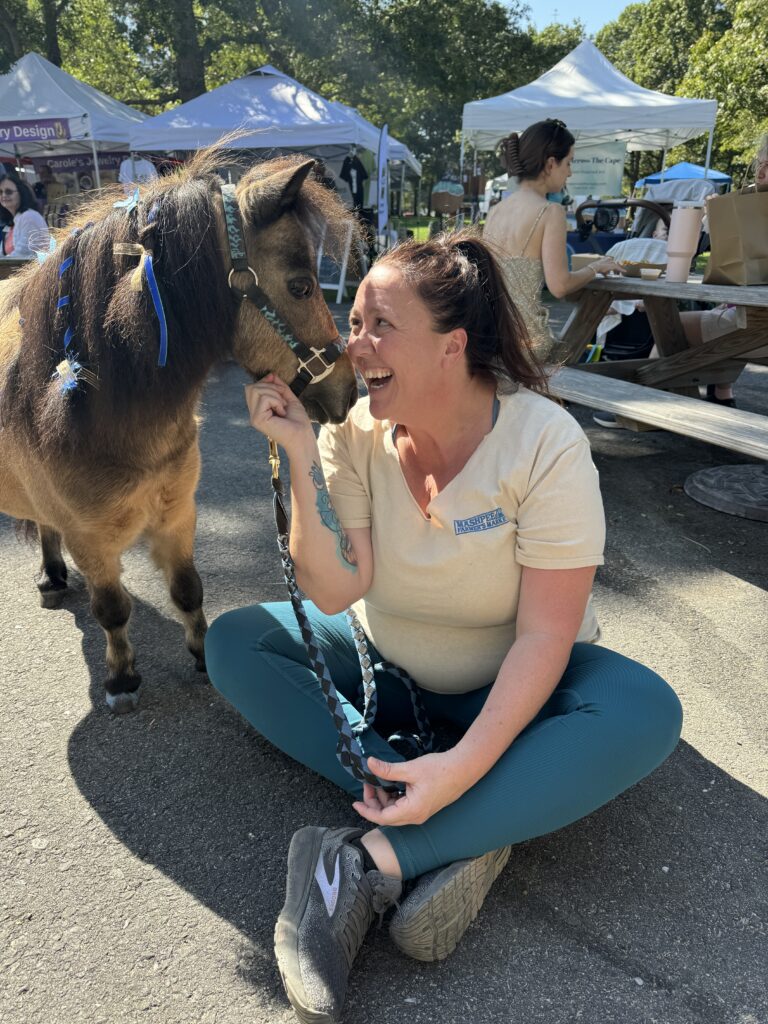 Stephanie bonding with our friends from mills river rescue